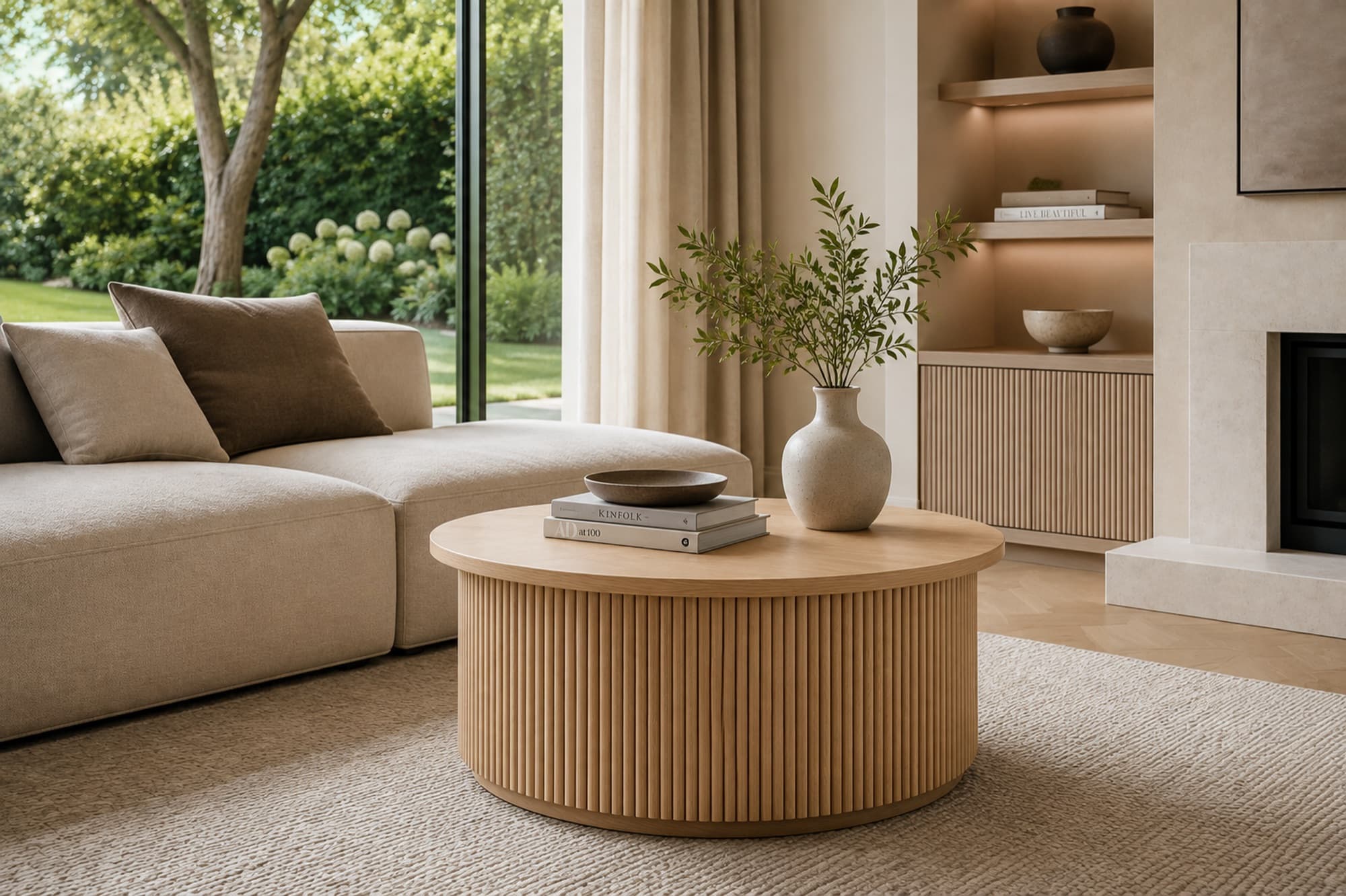 Pulse 12 wood wall panel, living room